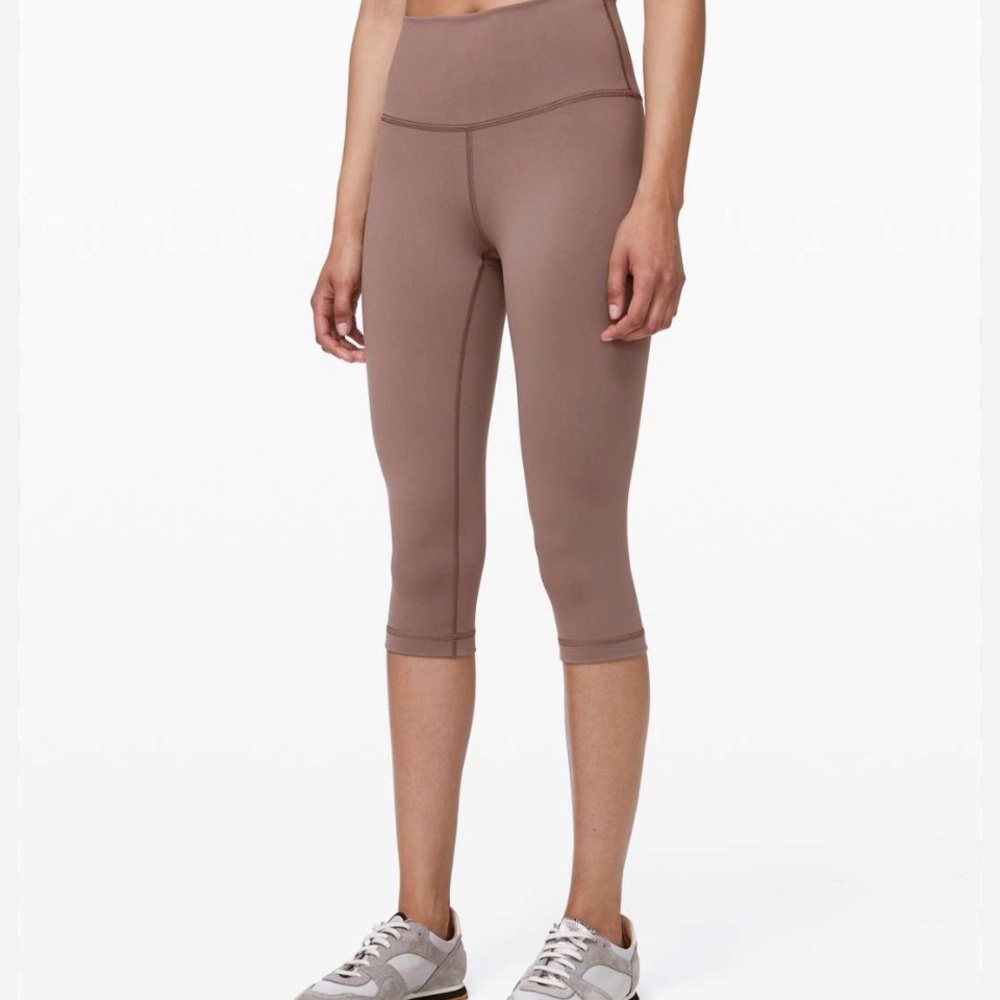 Lululemon Wunder Under High-Rise 1/2 Tight Full-On Luon 17"-Cherry Taupe Sz 14